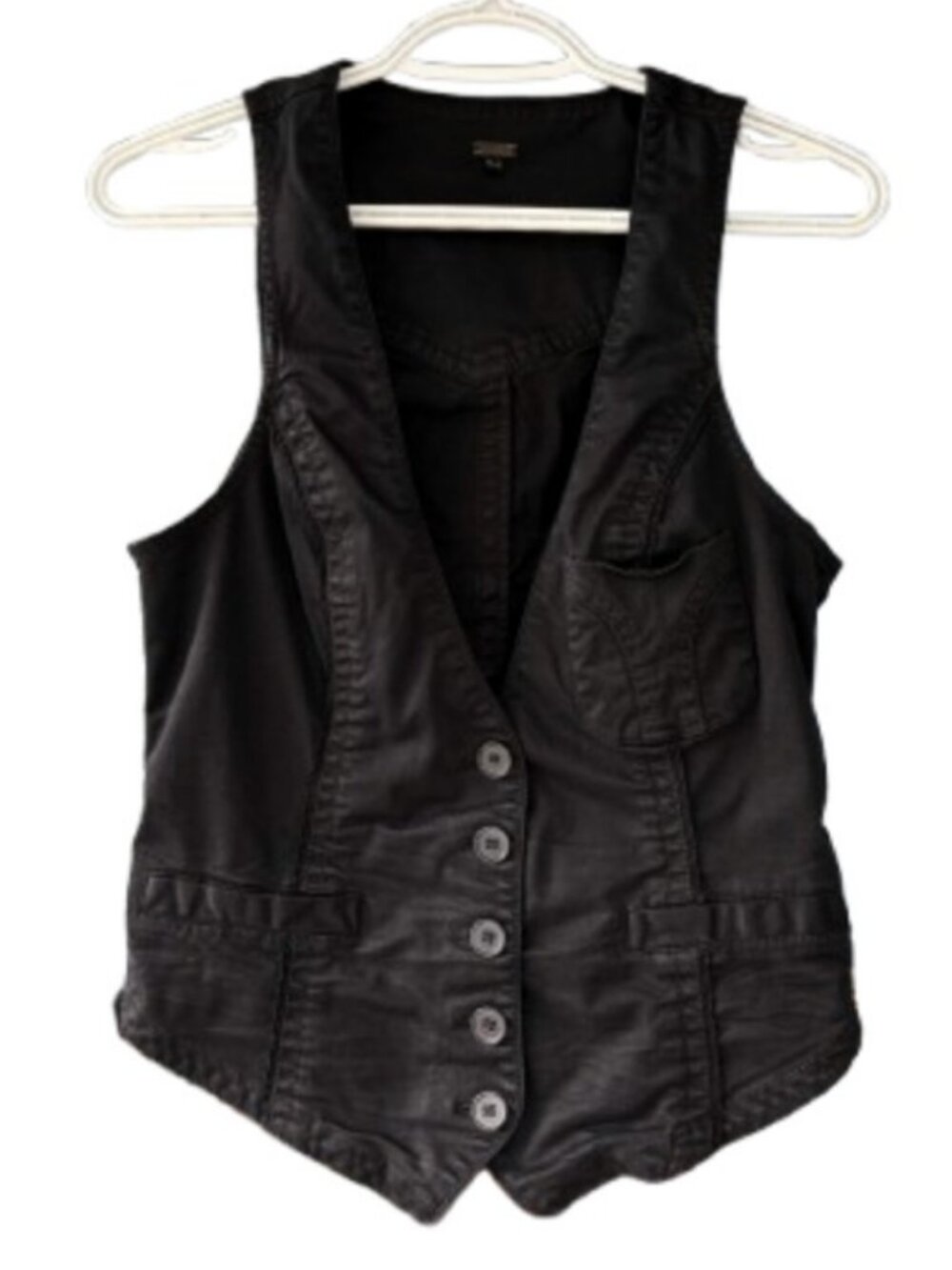 Kismet tailored utility vest black women's size M